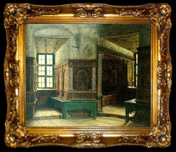framed  johan krouthen interior fran gripsholms slott, ta009-2